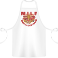 MILF Man I Love Fungi Mycology Foraging Cotton Apron 100% Organic White