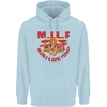 MILF Man I Love Fungi Mycology Foraging Mens 80% Cotton Hoodie Light Blue