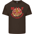 MILF Man I Love Fungi Mycology Foraging Mens Cotton T-Shirt Tee Top Dark Chocolate