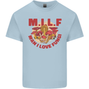 MILF Man I Love Fungi Mycology Foraging Mens Cotton T-Shirt Tee Top Light Blue