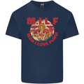 MILF Man I Love Fungi Mycology Foraging Mens Cotton T-Shirt Tee Top Navy Blue