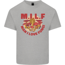 MILF Man I Love Fungi Mycology Foraging Mens Cotton T-Shirt Tee Top Sports Grey