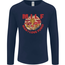MILF Man I Love Fungi Mycology Foraging Mens Long Sleeve T-Shirt Navy Blue