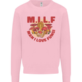 MILF Man I Love Fungi Mycology Foraging Mens Sweatshirt Jumper Light Pink