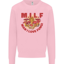MILF Man I Love Fungi Mycology Foraging Mens Sweatshirt Jumper Light Pink