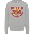 MILF Man I Love Fungi Mycology Foraging Mens Sweatshirt Jumper Sports Grey