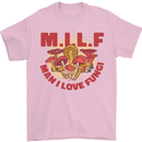 MILF Man I Love Fungi Mycology Foraging Mens T-Shirt 100% Cotton Light Pink
