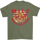 MILF Man I Love Fungi Mycology Foraging Mens T-Shirt 100% Cotton Military Green