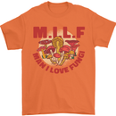 MILF Man I Love Fungi Mycology Foraging Mens T-Shirt 100% Cotton Orange