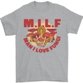 MILF Man I Love Fungi Mycology Foraging Mens T-Shirt 100% Cotton Sports Grey
