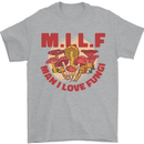 MILF Man I Love Fungi Mycology Foraging Mens T-Shirt 100% Cotton Sports Grey