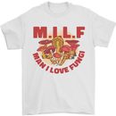 MILF Man I Love Fungi Mycology Foraging Mens T-Shirt 100% Cotton White