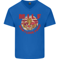 MILF Man I Love Fungi Mycology Foraging Mens V-Neck Cotton T-Shirt Royal Blue