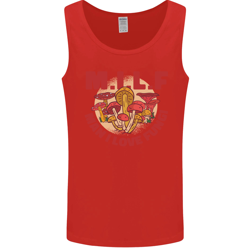 MILF Man I Love Fungi Mycology Foraging Mens Vest Tank Top Red