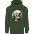 MOD Scooter Skull Motorcycle Biker Childrens Kids Hoodie Forest Green
