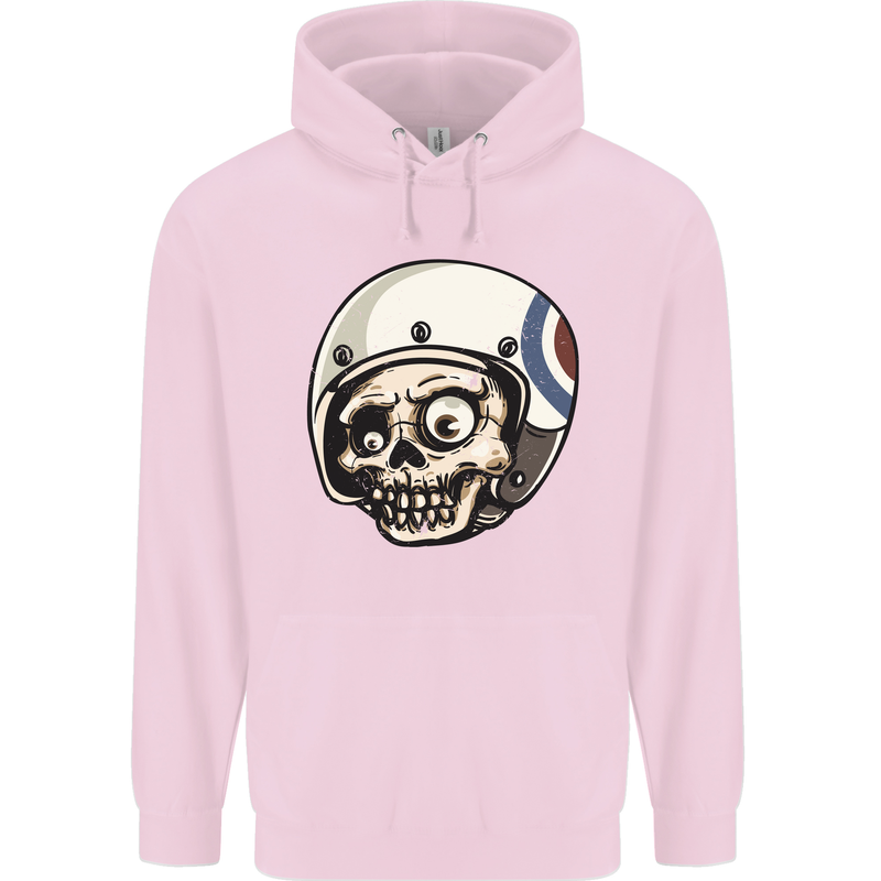 MOD Scooter Skull Motorcycle Biker Childrens Kids Hoodie Light Pink