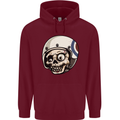 MOD Scooter Skull Motorcycle Biker Childrens Kids Hoodie Maroon