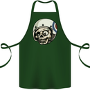 MOD Scooter Skull Motorcycle Biker Cotton Apron 100% Organic Forest Green