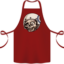 MOD Scooter Skull Motorcycle Biker Cotton Apron 100% Organic Maroon