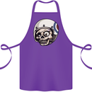 MOD Scooter Skull Motorcycle Biker Cotton Apron 100% Organic Purple