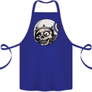 MOD Scooter Skull Motorcycle Biker Cotton Apron 100% Organic Royal Blue