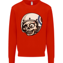 MOD Scooter Skull Motorcycle Biker Kids Sweatshirt Jumper Bright Red