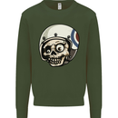 MOD Scooter Skull Motorcycle Biker Kids Sweatshirt Jumper Forest Green