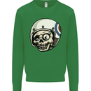 MOD Scooter Skull Motorcycle Biker Kids Sweatshirt Jumper Irish Green