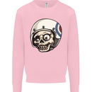 MOD Scooter Skull Motorcycle Biker Kids Sweatshirt Jumper Light Pink