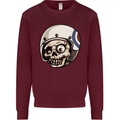MOD Scooter Skull Motorcycle Biker Kids Sweatshirt Jumper Maroon