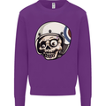 MOD Scooter Skull Motorcycle Biker Kids Sweatshirt Jumper Purple