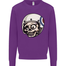 MOD Scooter Skull Motorcycle Biker Kids Sweatshirt Jumper Purple