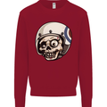 MOD Scooter Skull Motorcycle Biker Kids Sweatshirt Jumper Red