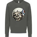 MOD Scooter Skull Motorcycle Biker Kids Sweatshirt Jumper Storm Grey