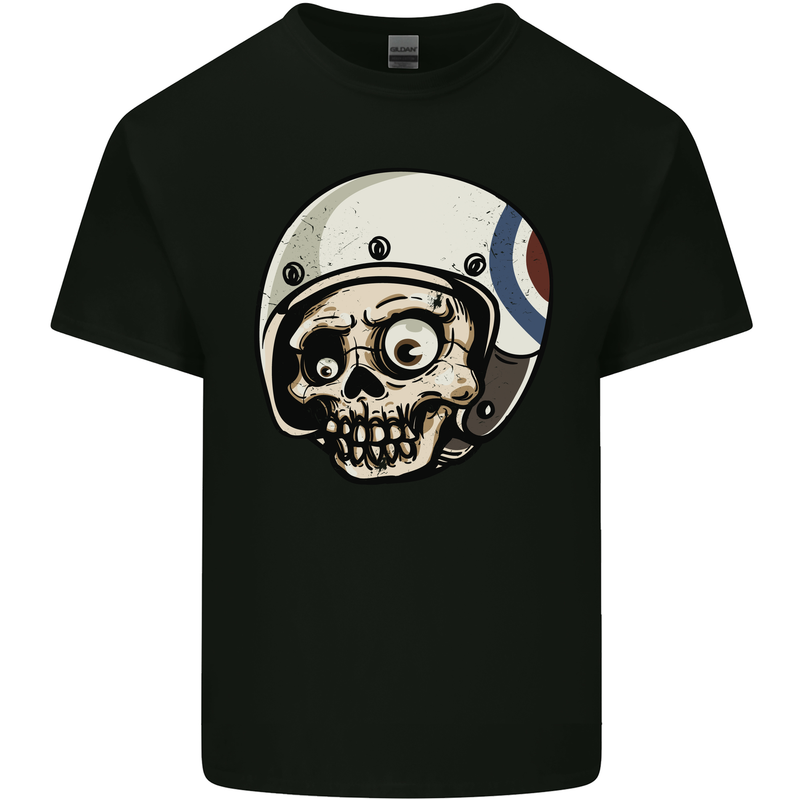 MOD Scooter Skull Motorcycle Biker Kids T-Shirt Childrens Black