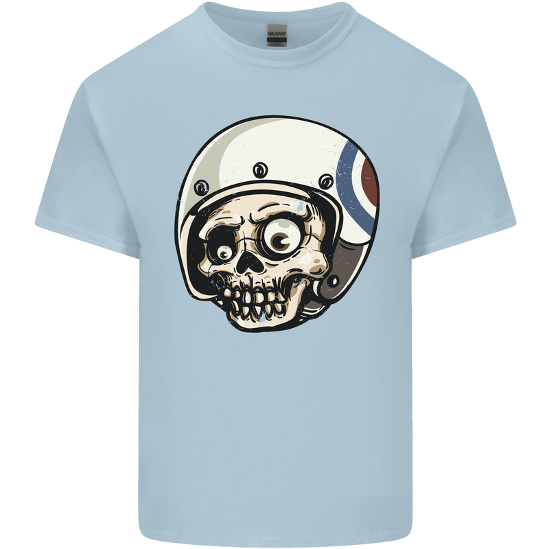 MOD Scooter Skull Motorcycle Biker Kids T-Shirt Childrens Light Blue