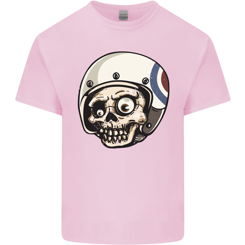 MOD Scooter Skull Motorcycle Biker Kids T-Shirt Childrens Light Pink
