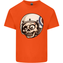 MOD Scooter Skull Motorcycle Biker Kids T-Shirt Childrens Orange