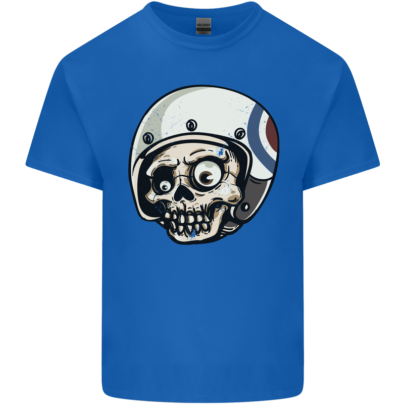 MOD Scooter Skull Motorcycle Biker Kids T-Shirt Childrens Royal Blue