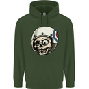 MOD Scooter Skull Motorcycle Biker Mens 80% Cotton Hoodie Forest Green