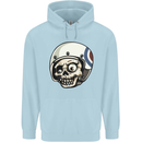 MOD Scooter Skull Motorcycle Biker Mens 80% Cotton Hoodie Light Blue