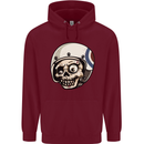 MOD Scooter Skull Motorcycle Biker Mens 80% Cotton Hoodie Maroon