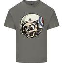 MOD Scooter Skull Motorcycle Biker Mens Cotton T-Shirt Tee Top Charcoal
