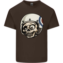 MOD Scooter Skull Motorcycle Biker Mens Cotton T-Shirt Tee Top Dark Chocolate