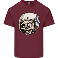 MOD Scooter Skull Motorcycle Biker Mens Cotton T-Shirt Tee Top Maroon