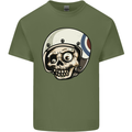 MOD Scooter Skull Motorcycle Biker Mens Cotton T-Shirt Tee Top Military Green