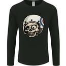 MOD Scooter Skull Motorcycle Biker Mens Long Sleeve T-Shirt Black
