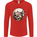 MOD Scooter Skull Motorcycle Biker Mens Long Sleeve T-Shirt Red