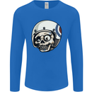 MOD Scooter Skull Motorcycle Biker Mens Long Sleeve T-Shirt Royal Blue