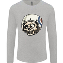 MOD Scooter Skull Motorcycle Biker Mens Long Sleeve T-Shirt Sports Grey